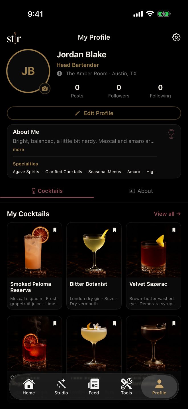 Bartender profile